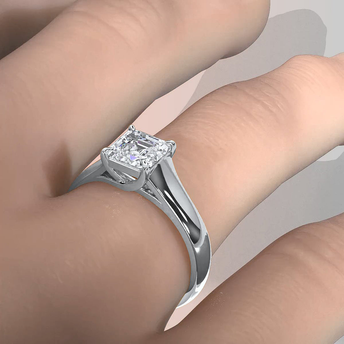 5g Trellis Solitaire Lab Grown Diamond IGI Certified Engagement 5.5mm Ring 1.00 Ctw.