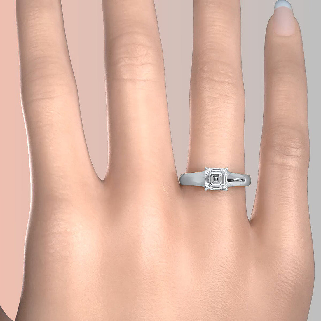 5g Trellis Solitaire Lab Grown Diamond IGI Certified Engagement 5.5mm Ring 1.00 Ctw.