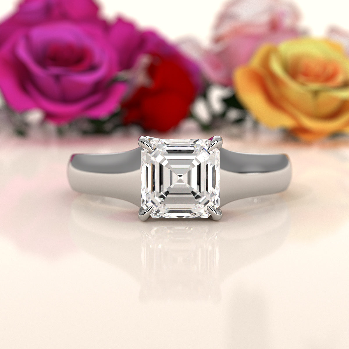 5g Trellis Solitaire Lab Grown Diamond IGI Certified Engagement 5.5mm Ring 1.00 Ctw.