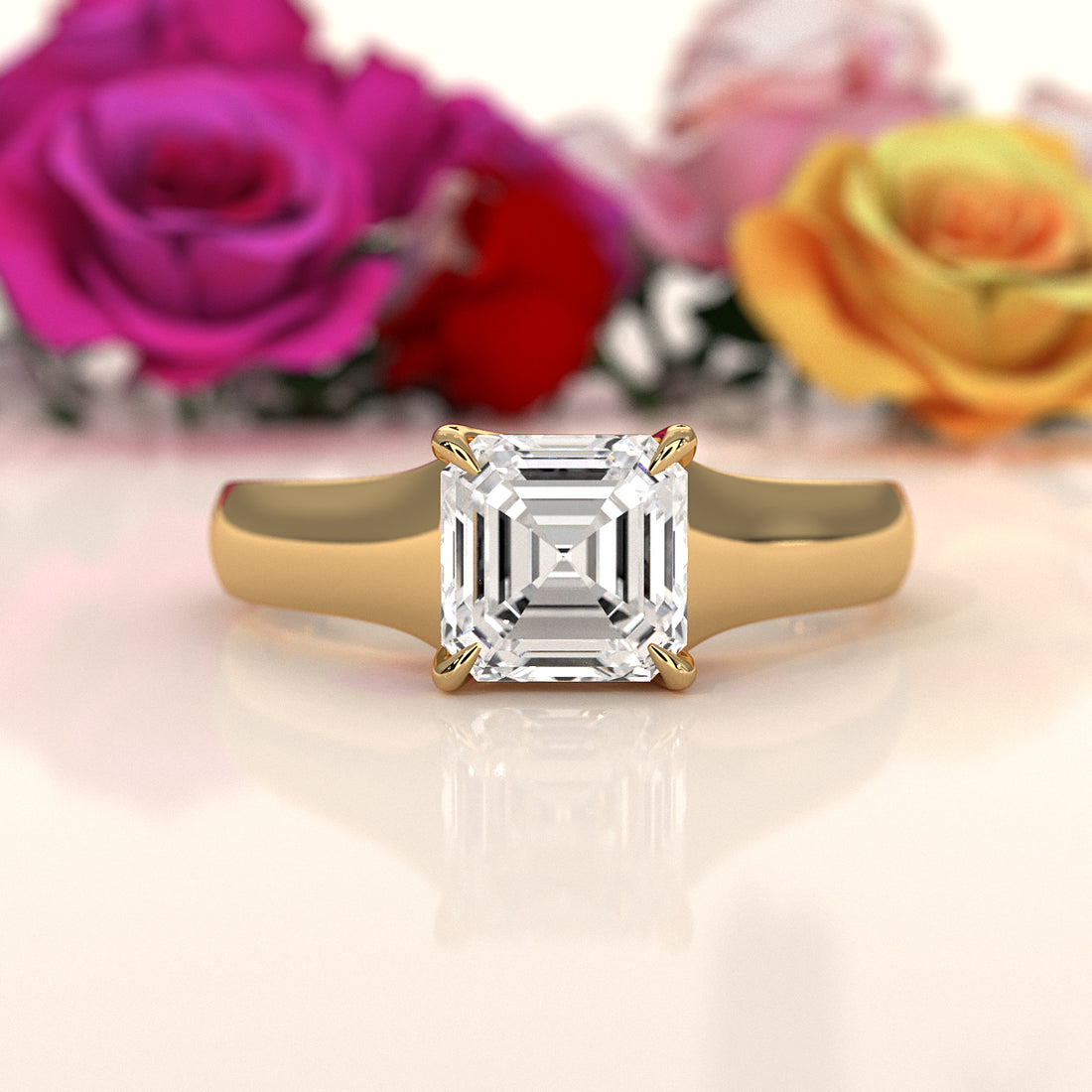 5g Trellis Solitaire Lab Grown Diamond IGI Certified Engagement 5.5mm Ring 1.00 Ctw.