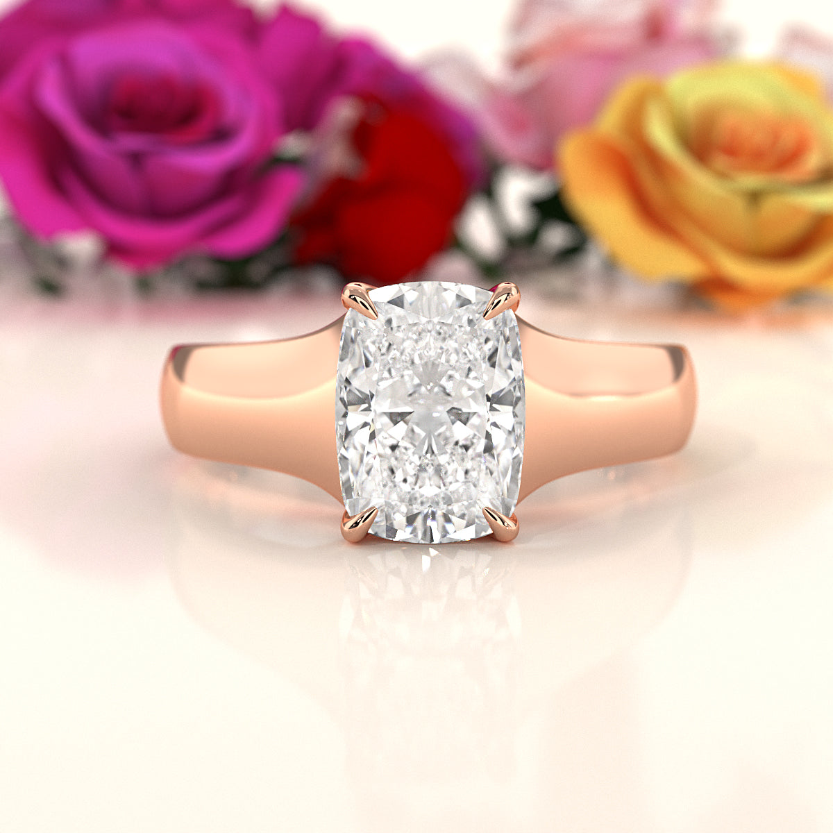 5g Trellis Solitaire Lab Grown Diamond IGI Certified Engagement 5.5mm Ring 1.00 Ctw.