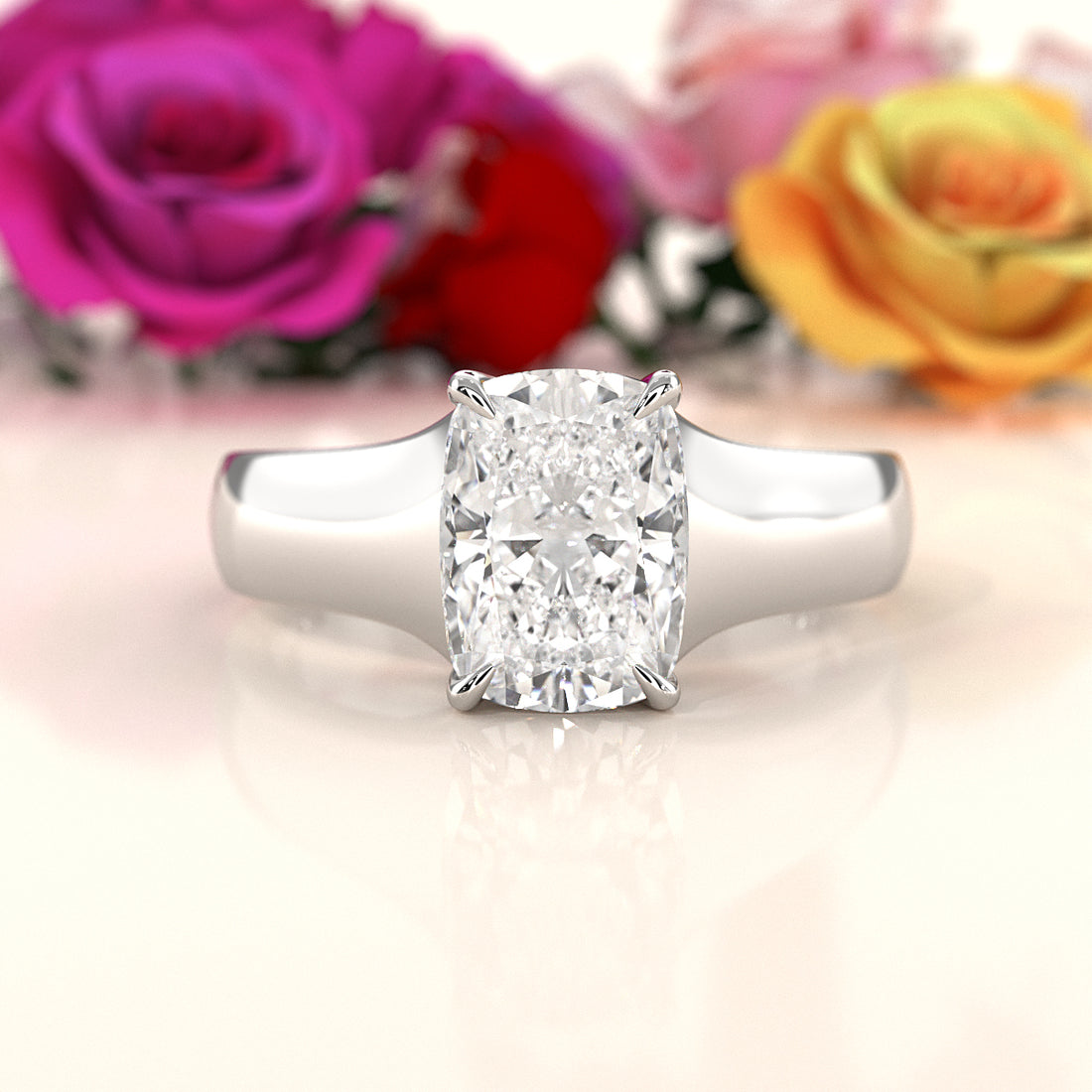 5g Trellis Solitaire Lab Grown Diamond IGI Certified Engagement 5.5mm Ring 1.00 Ctw.