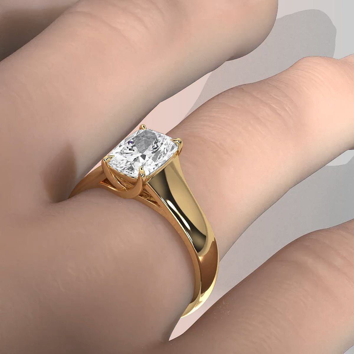 5g Trellis Solitaire Lab Grown Diamond IGI Certified Engagement 5.5mm Ring 1.00 Ctw.