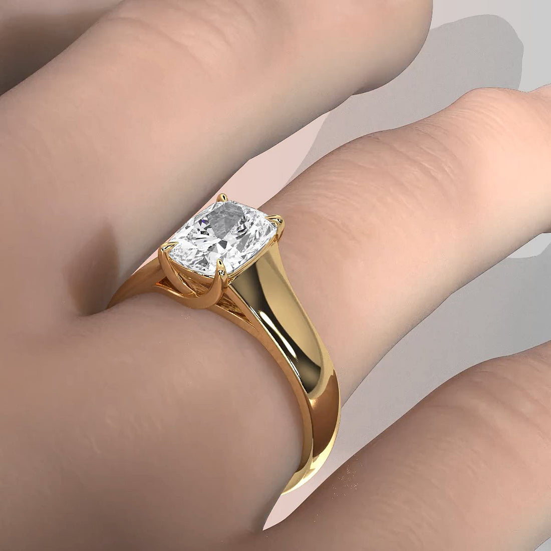 5g Trellis Solitaire Lab Grown Diamond IGI Certified Engagement 5.5mm Ring 1.00 Ctw.