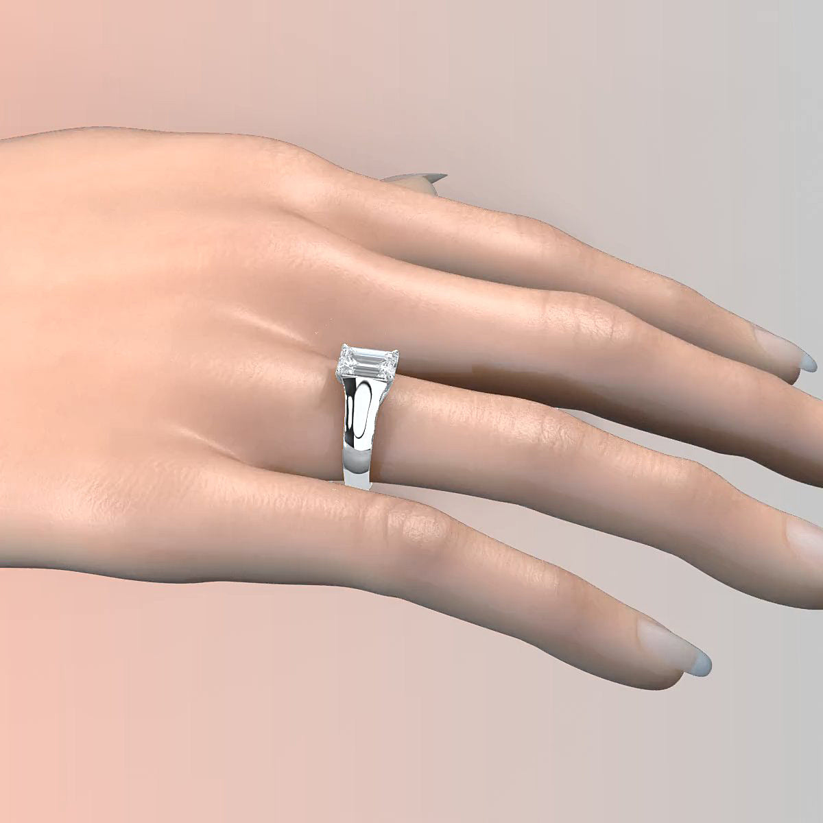 5g Trellis Solitaire Lab Grown Diamond IGI Certified Engagement 5.5mm Ring 1.00 Ctw.