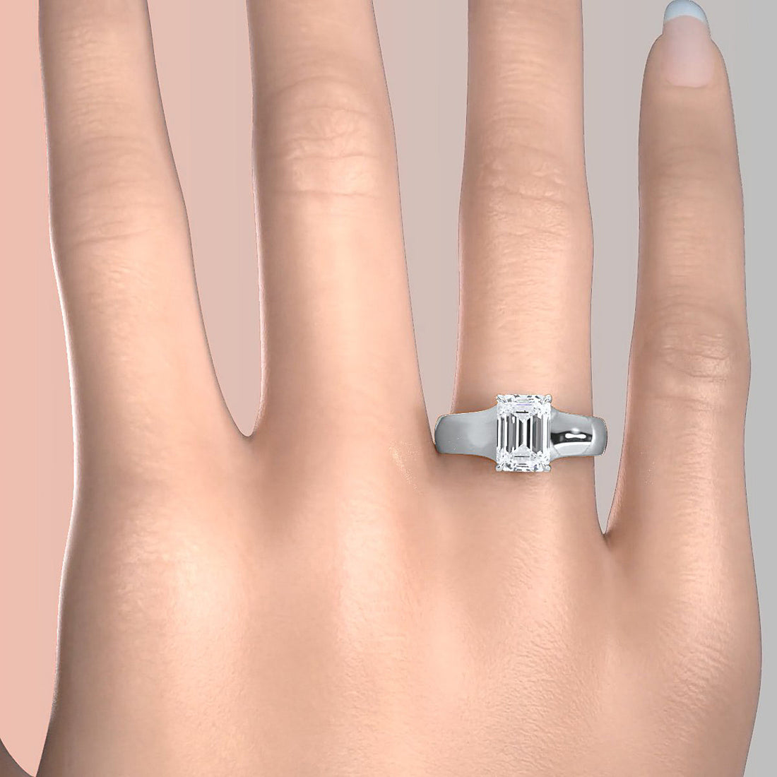 5g Trellis Solitaire Lab Grown Diamond IGI Certified Engagement 5.5mm Ring 1.00 Ctw.