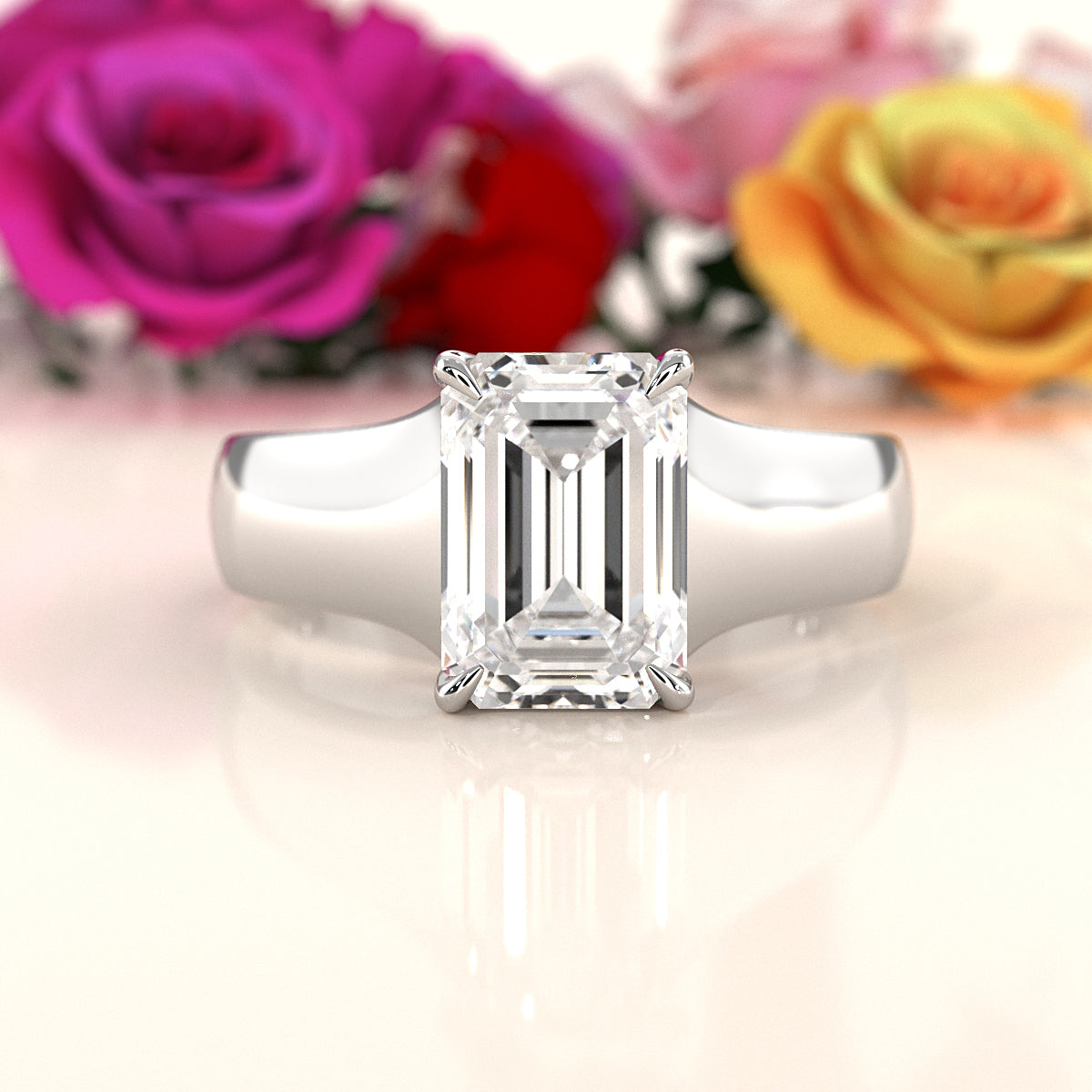 5g Trellis Solitaire Lab Grown Diamond IGI Certified Engagement 5.5mm Ring 1.00 Ctw.