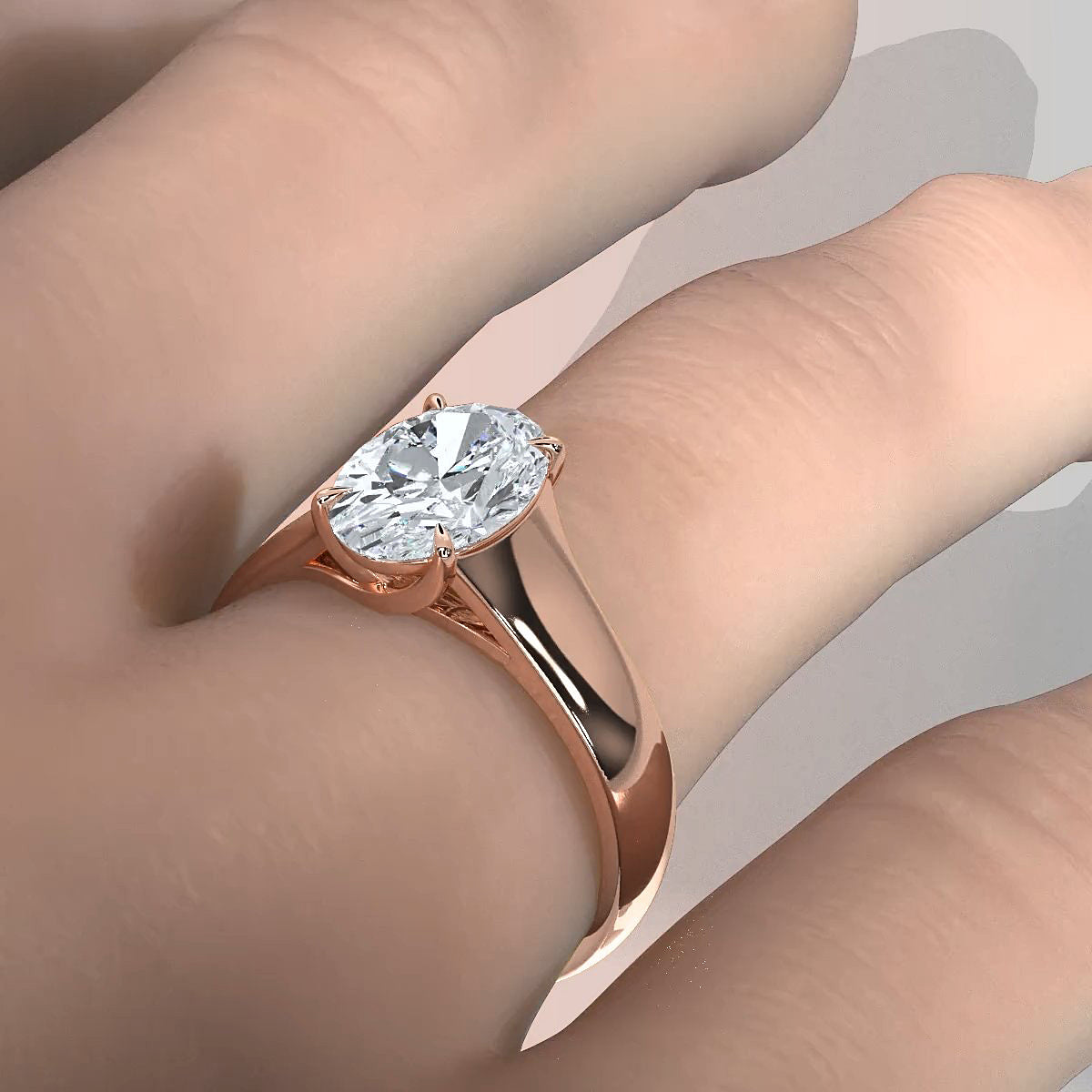 5g Trellis Solitaire Lab Grown Diamond IGI Certified Engagement 5.5mm Ring 1.00 Ctw.