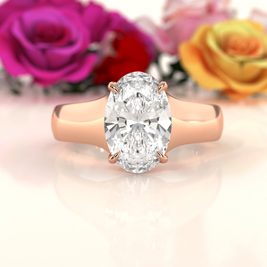 5g Trellis Solitaire Lab Grown Diamond IGI Certified Engagement 5.5mm Ring 1.00 Ctw.