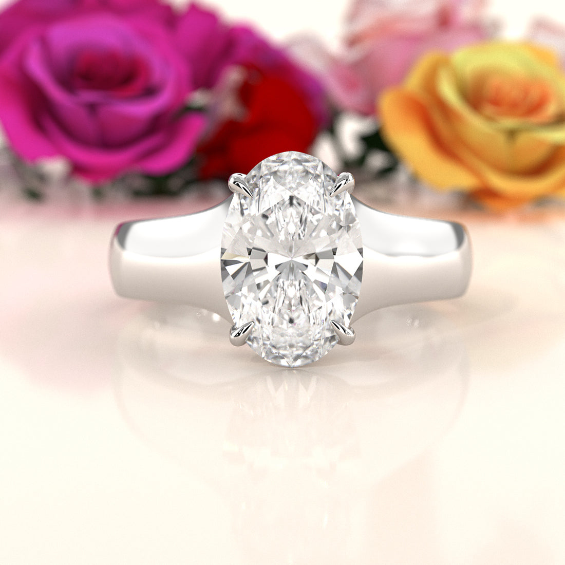 5g Trellis Solitaire Lab Grown Diamond IGI Certified Engagement 5.5mm Ring 1.00 Ctw.