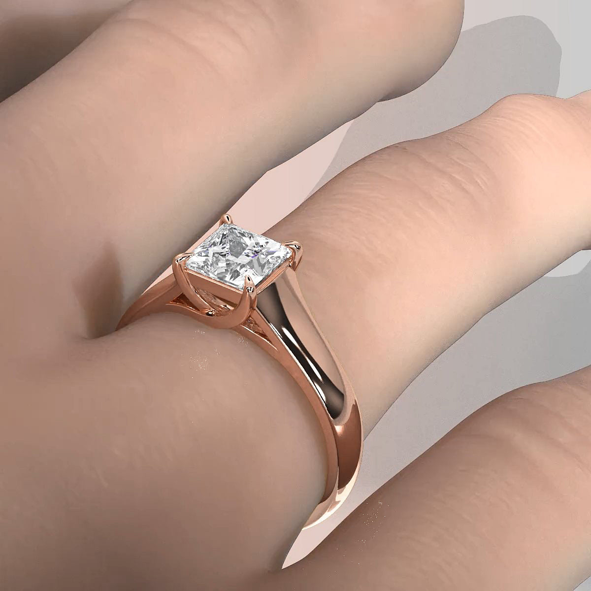 5g Trellis Solitaire Lab Grown Diamond IGI Certified Engagement 5.5mm Ring 1.00 Ctw.