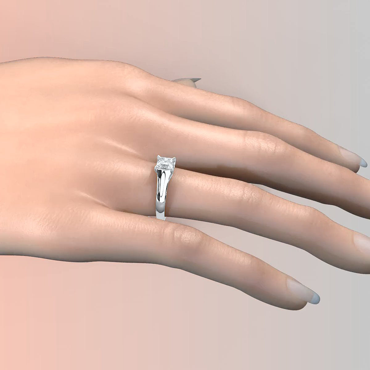 5g Trellis Solitaire Lab Grown Diamond IGI Certified Engagement 5.5mm Ring 1.00 Ctw.