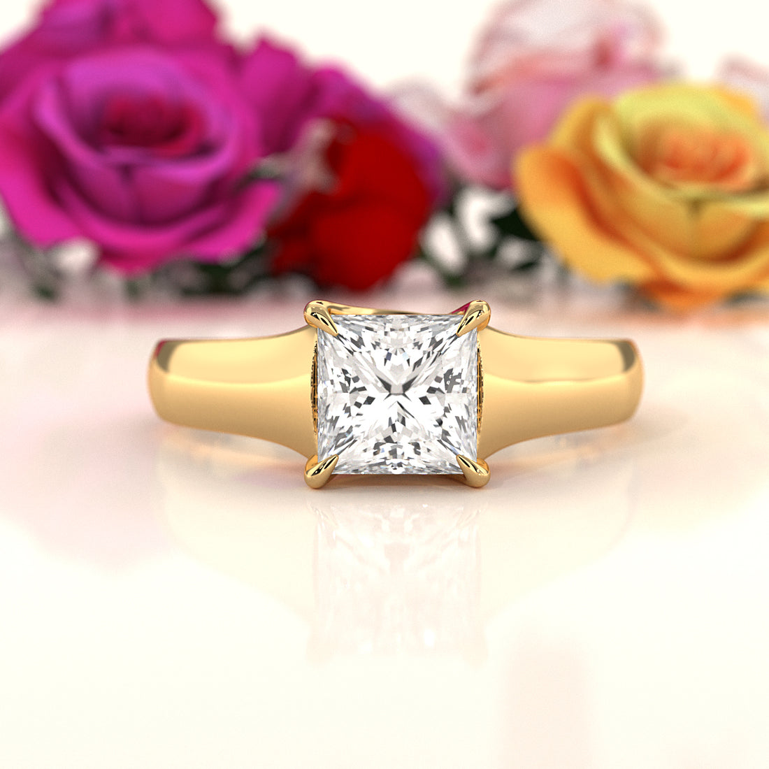 5g Trellis Solitaire Lab Grown Diamond IGI Certified Engagement 5.5mm Ring 1.00 Ctw.