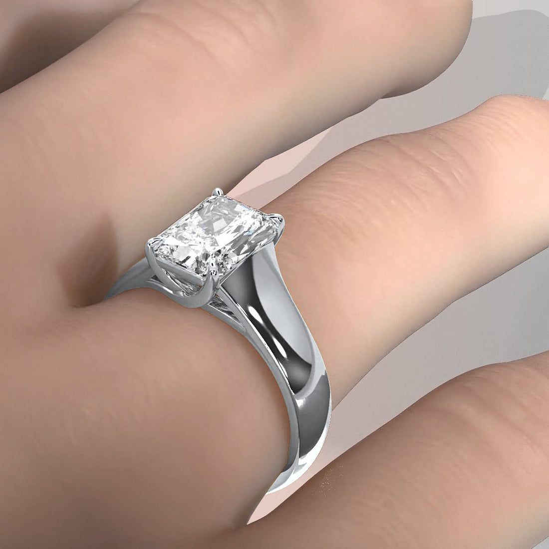 5g Trellis Solitaire Lab Grown Diamond IGI Certified Engagement 5.5mm Ring 1.00 Ctw.