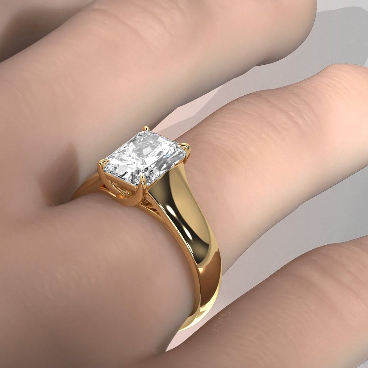 5g Trellis Solitaire Lab Grown Diamond IGI Certified Engagement 5.5mm Ring 1.00 Ctw.