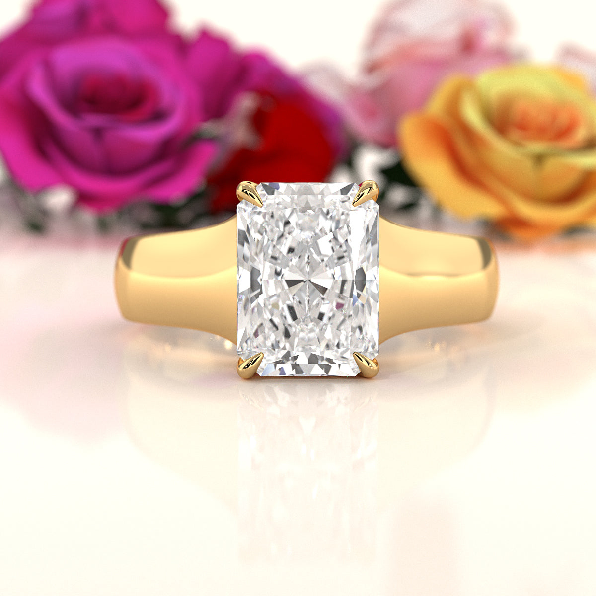 5g Trellis Solitaire Lab Grown Diamond IGI Certified Engagement 5.5mm Ring 1.00 Ctw.