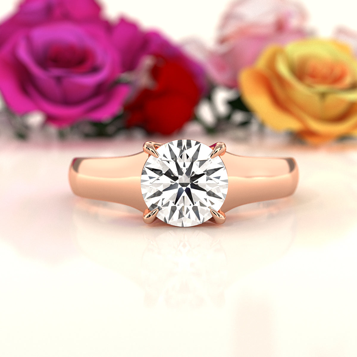 5g Trellis Solitaire Lab Grown Diamond IGI Certified Engagement 5.5mm Ring 1.00 Ctw.