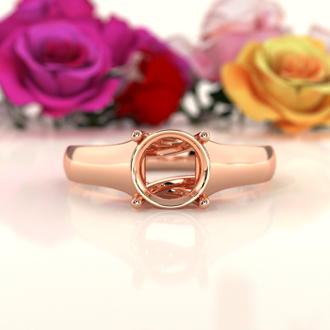 5g Trellis Style Solitaire  Semi Mount Engagement Ring 5.5mm