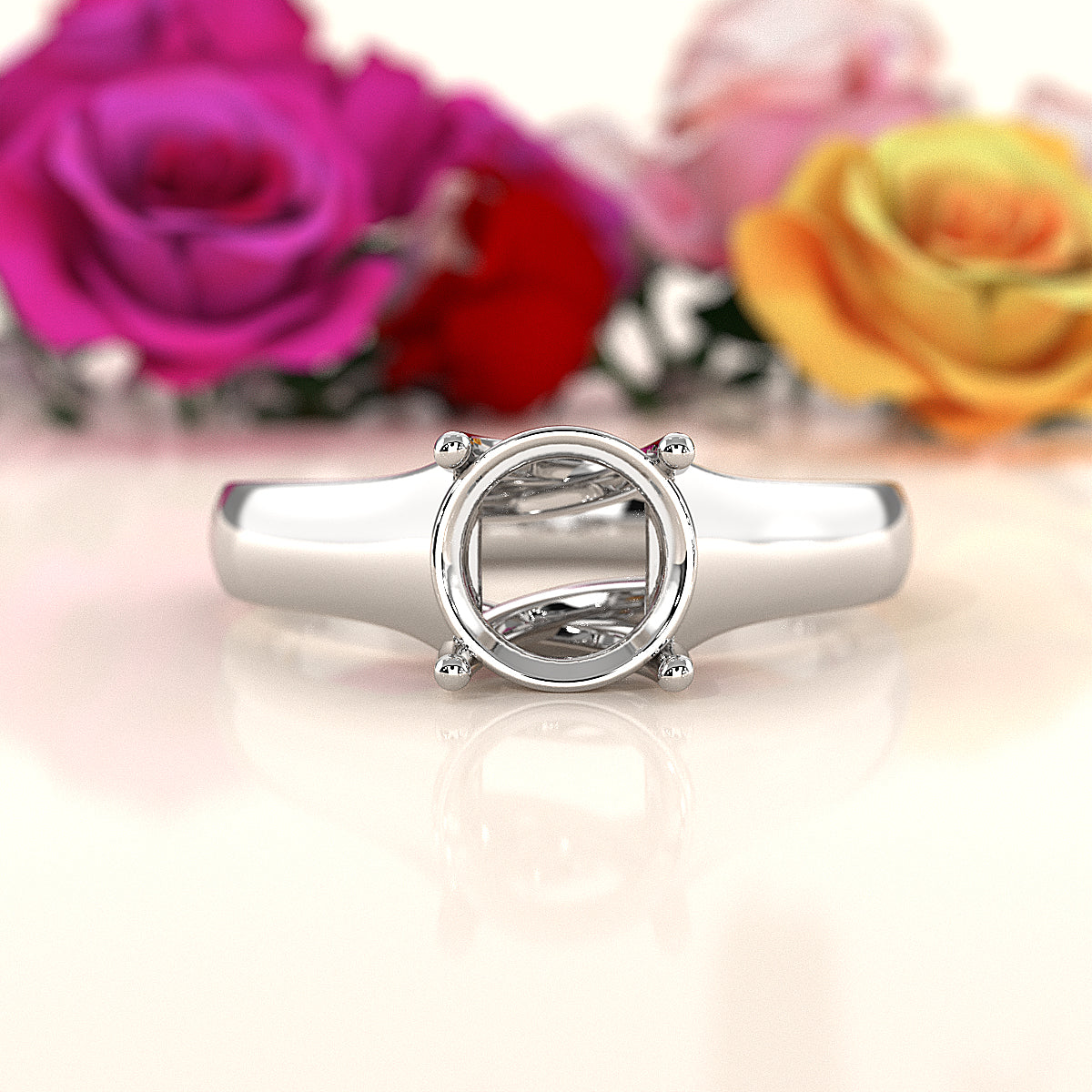 5g Trellis Style Solitaire  Semi Mount Engagement Ring 5.5mm