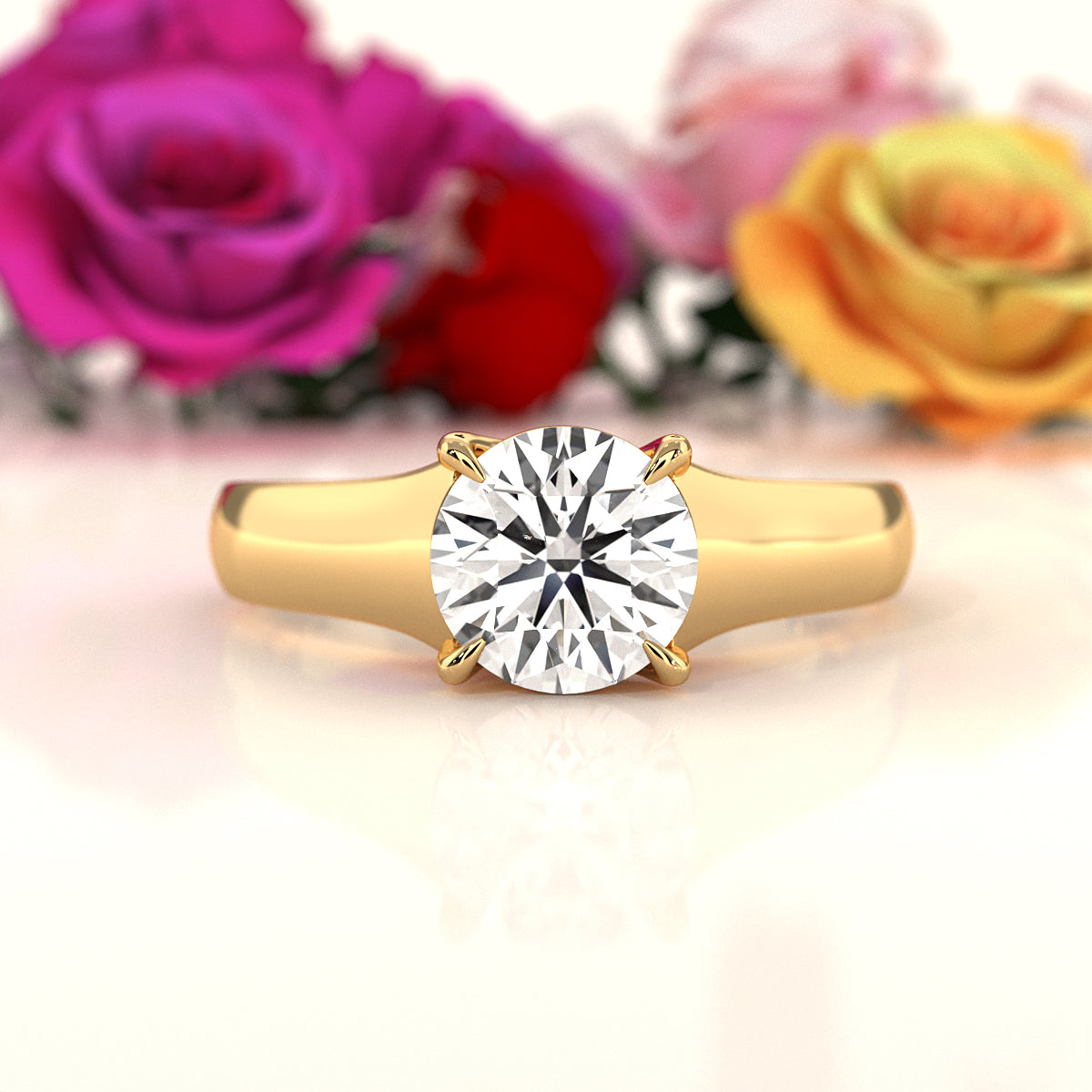 5g Trellis Solitaire Lab Grown Diamond IGI Certified Engagement 5.5mm Ring 1.00 Ctw.