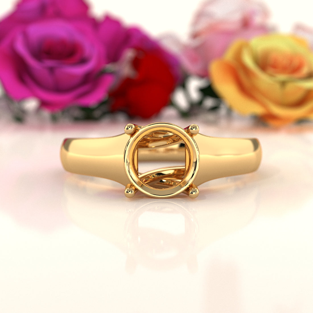 5g Trellis Style Solitaire  Semi Mount Engagement Ring 5.5mm