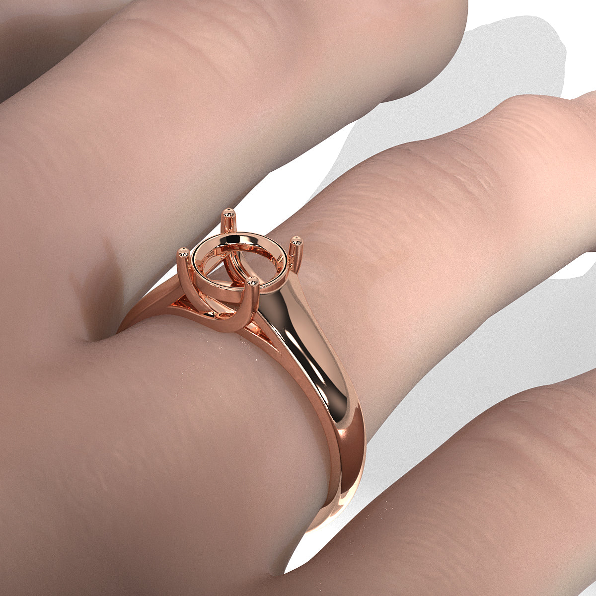 5g Trellis Style Solitaire  Semi Mount Engagement Ring 5.5mm