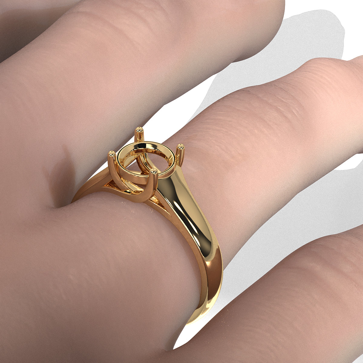 5g Trellis Style Solitaire  Semi Mount Engagement Ring 5.5mm