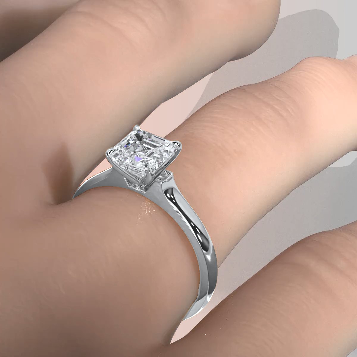 Lab Grown Diamond 4g Contour Dome Solitaire Engagement 3mm Ring IGI Certified 1.00 Ctw.