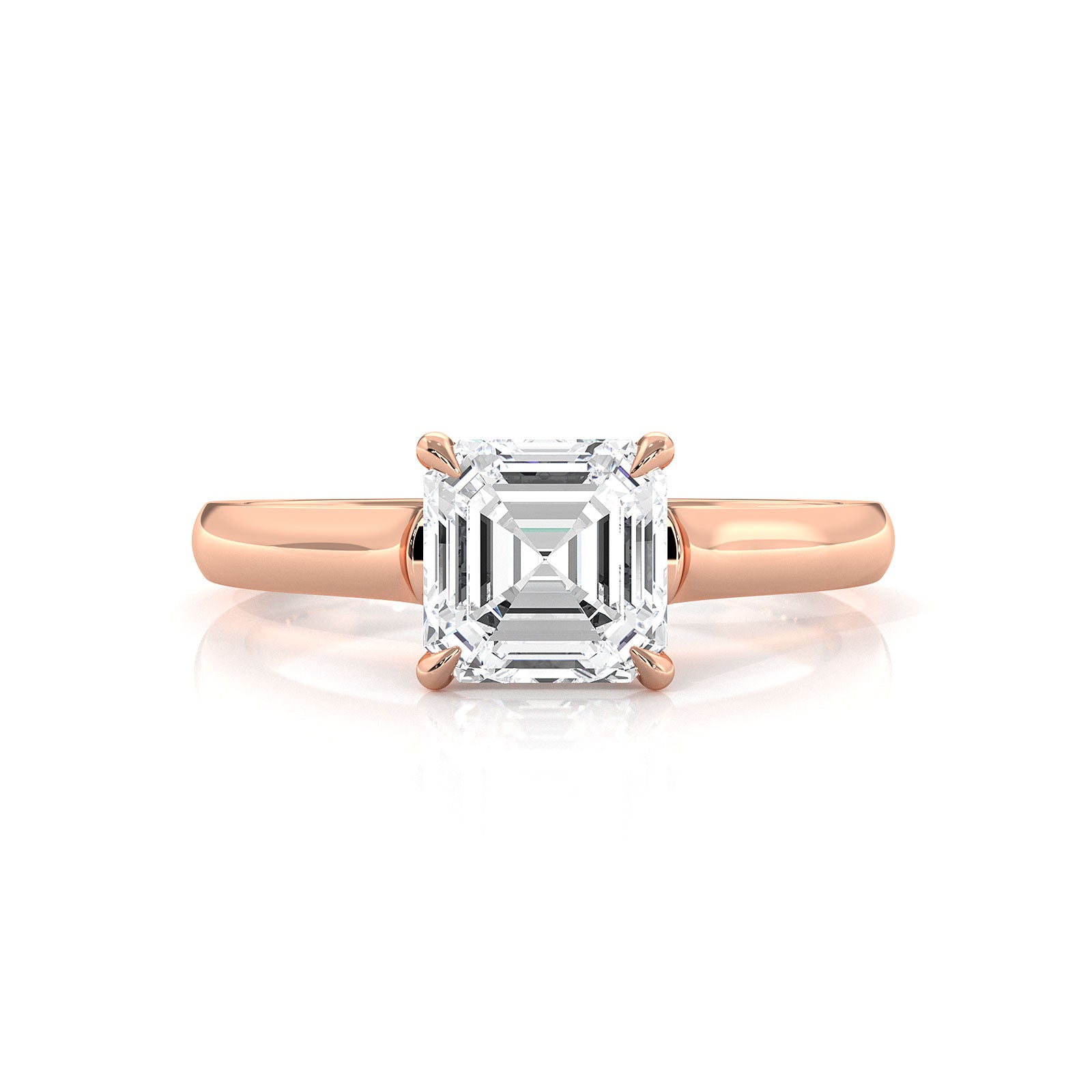 Lab Grown Diamond 4g Contour Dome Solitaire Engagement 3mm Ring IGI Certified 1.00 Ctw.