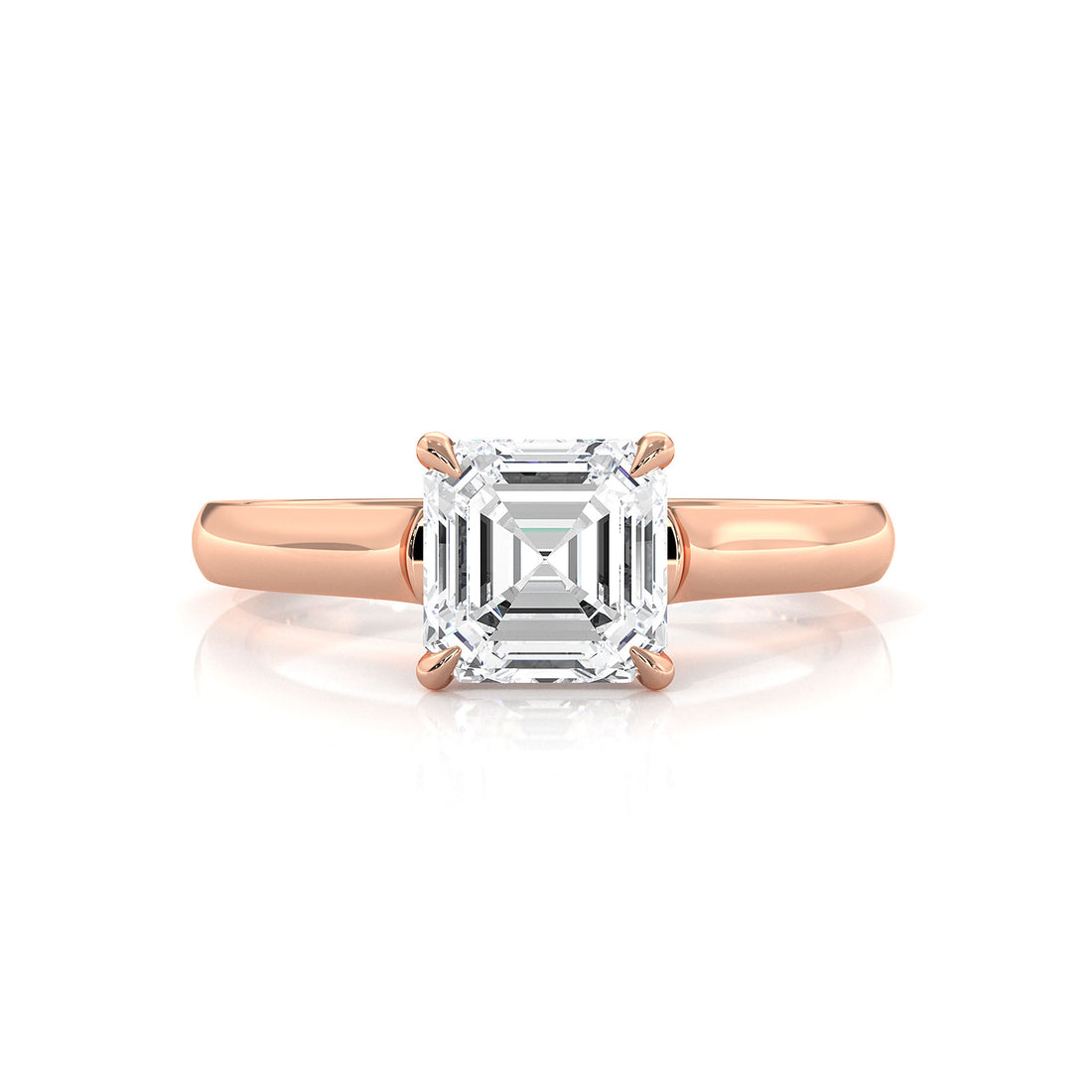 Lab Grown Diamond 4g Contour Dome Solitaire Engagement 3mm Ring IGI Certified 1.00 Ctw.