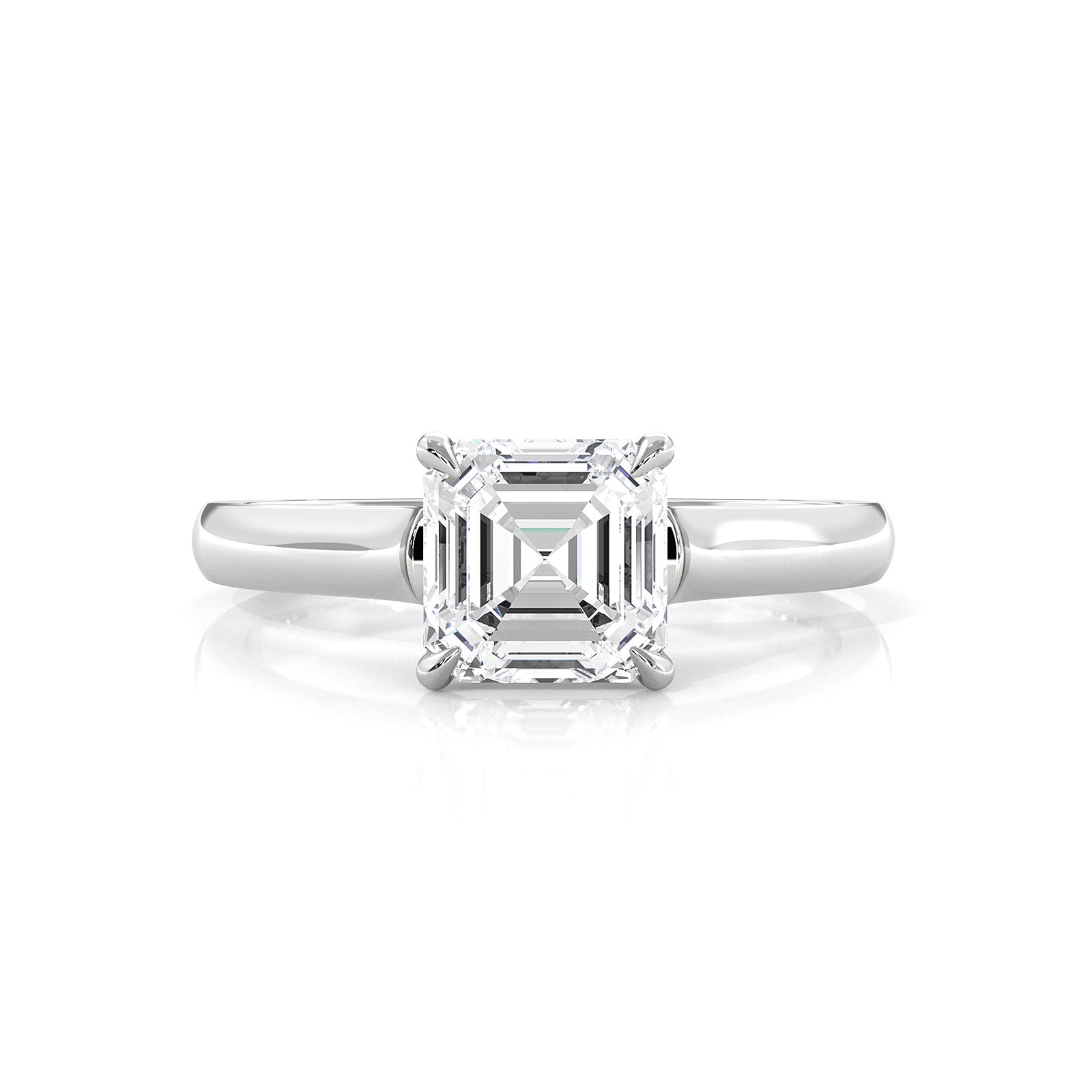 Lab Grown Diamond 4g Contour Dome Solitaire Engagement 3mm Ring IGI Certified 1.00 Ctw.