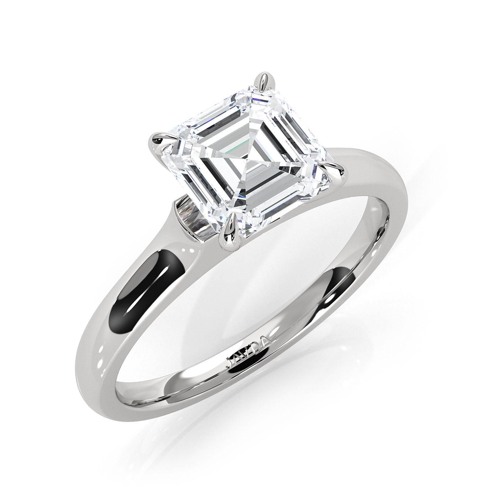 Lab Grown Diamond 4g Contour Dome Solitaire Engagement 3mm Ring IGI Certified 1.00 Ctw.