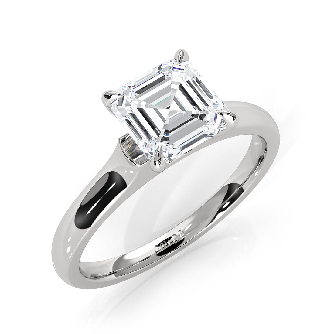 Lab Grown Diamond 4g Contour Dome Solitaire Engagement 3mm Ring IGI Certified 1.00 Ctw.