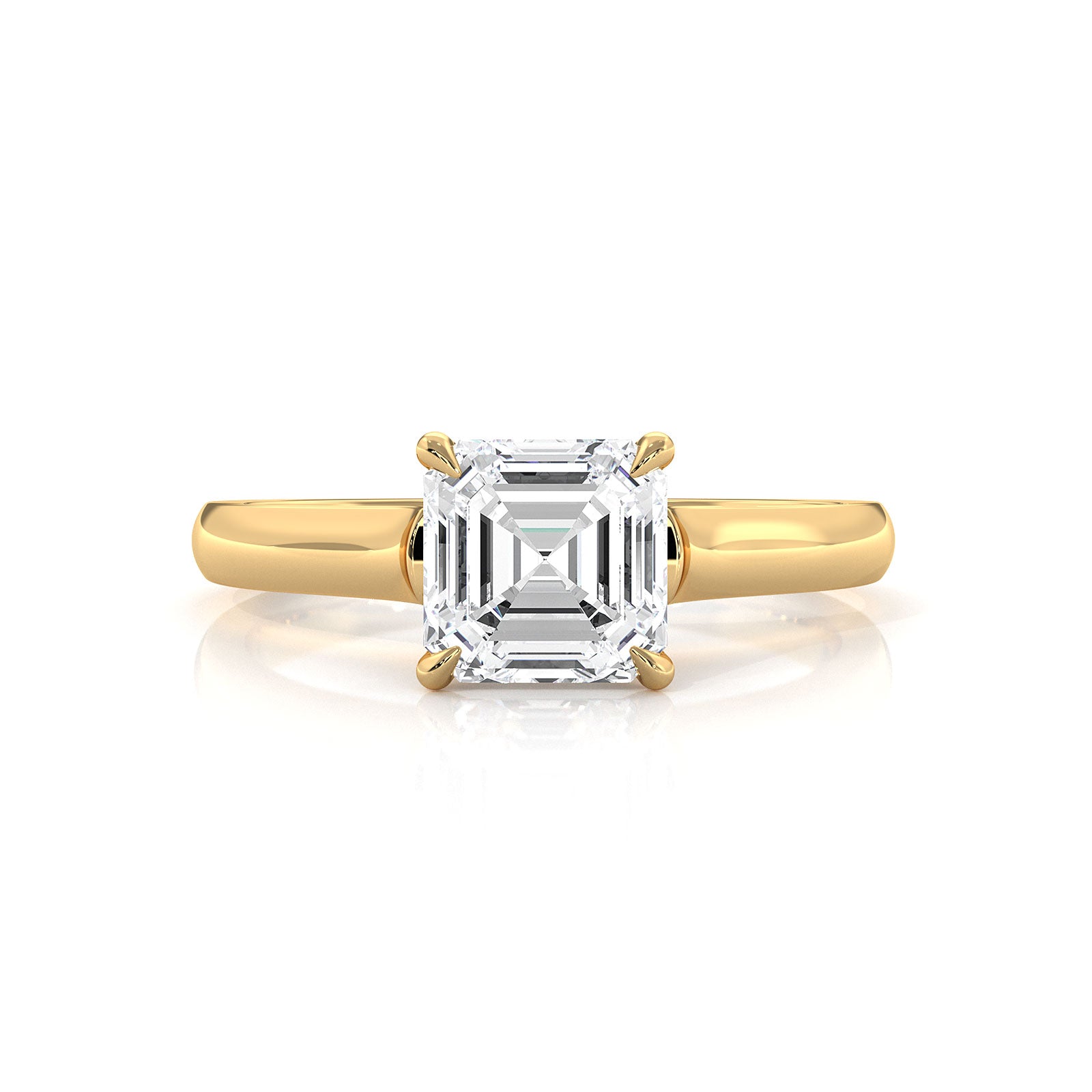 Lab Grown Diamond 4g Contour Dome Solitaire Engagement 3mm Ring IGI Certified 1.00 Ctw.