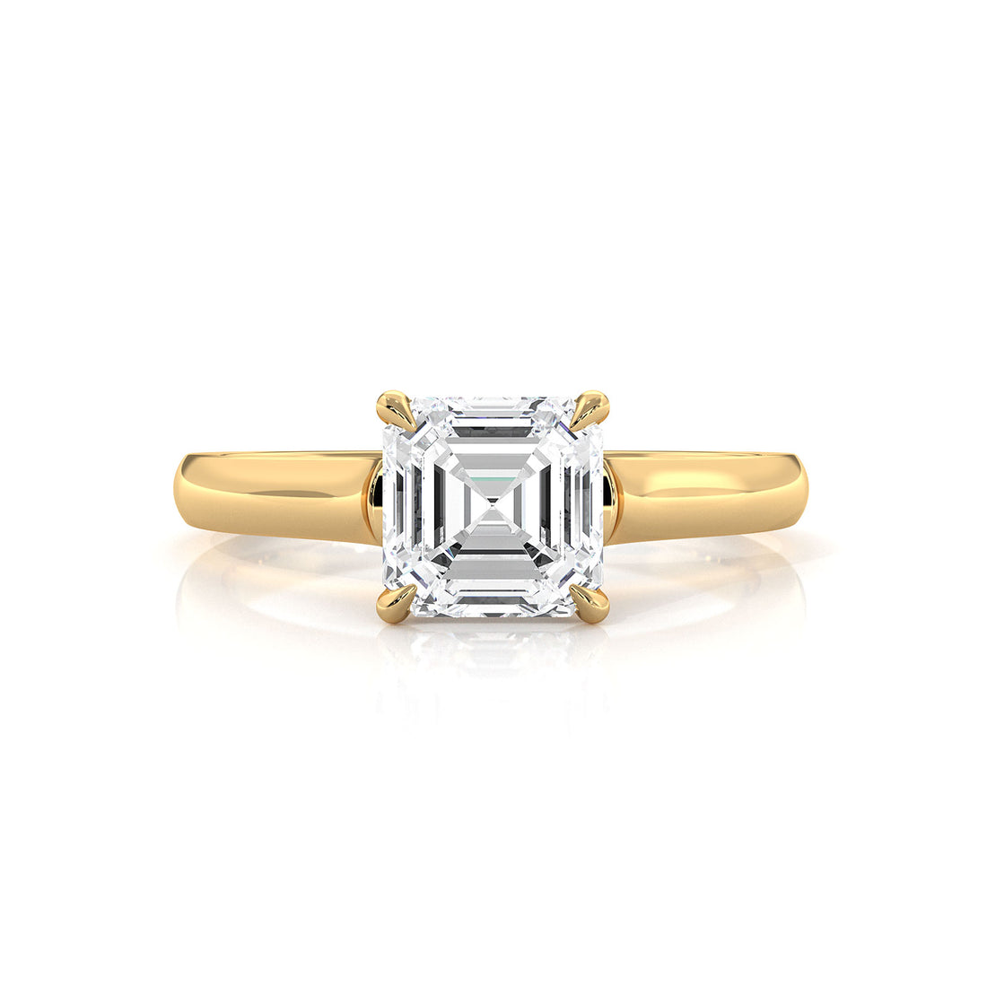 Lab Grown Diamond 4g Contour Dome Solitaire Engagement 3mm Ring IGI Certified 1.00 Ctw.