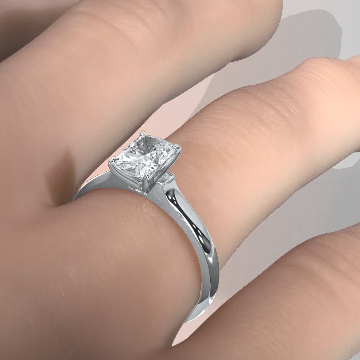 Lab Grown Diamond 4g Contour Dome Solitaire Engagement 3mm Ring IGI Certified 1.00 Ctw.