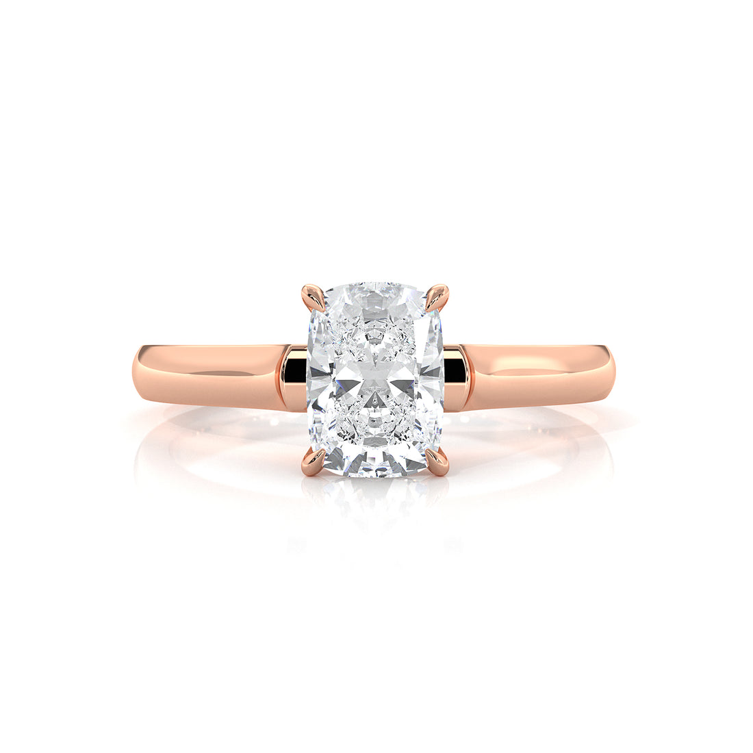 Lab Grown Diamond 4g Contour Dome Solitaire Engagement 3mm Ring IGI Certified 1.00 Ctw.