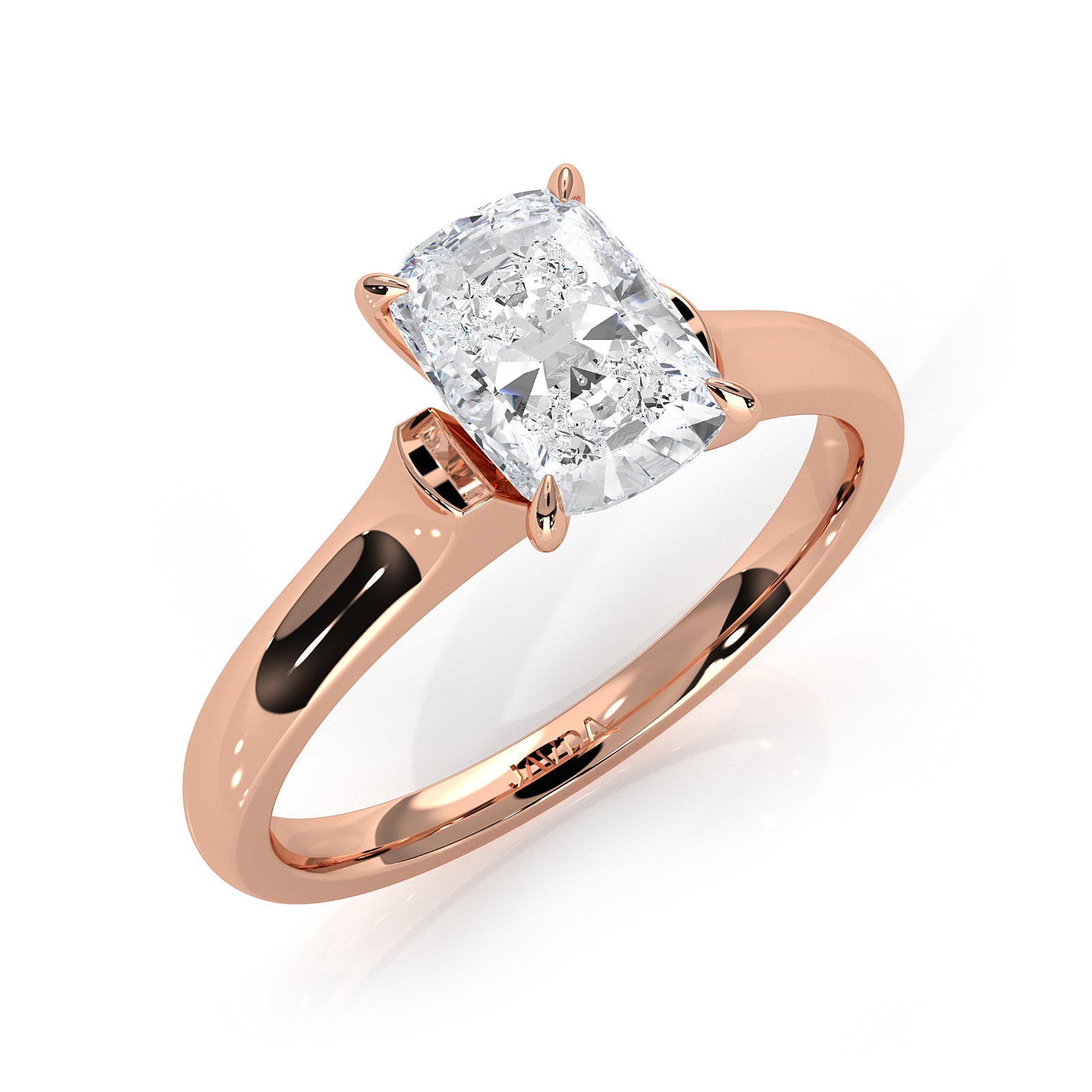 Lab Grown Diamond 4g Contour Dome Solitaire Engagement 3mm Ring IGI Certified 1.00 Ctw.