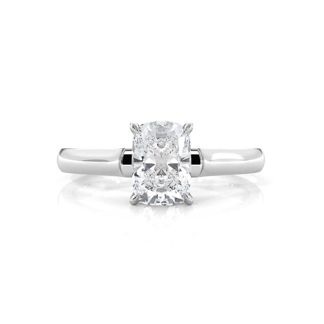 Lab Grown Diamond 4g Contour Dome Solitaire Engagement 3mm Ring IGI Certified 1.00 Ctw.