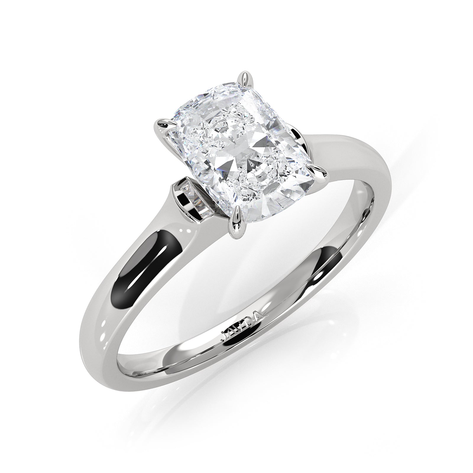 Lab Grown Diamond 4g Contour Dome Solitaire Engagement 3mm Ring IGI Certified 1.00 Ctw.