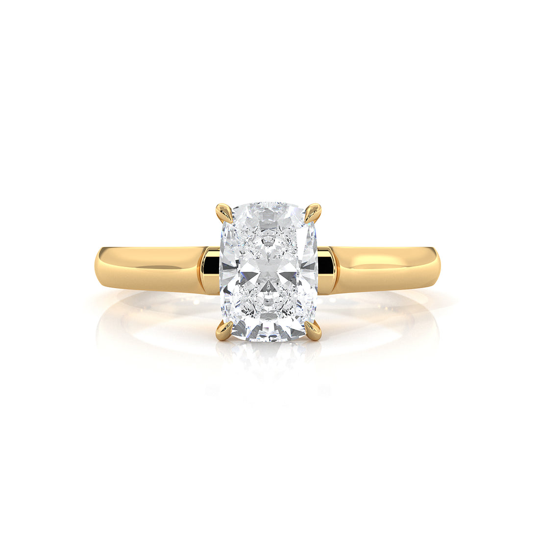 Lab Grown Diamond 4g Contour Dome Solitaire Engagement 3mm Ring IGI Certified 1.00 Ctw.