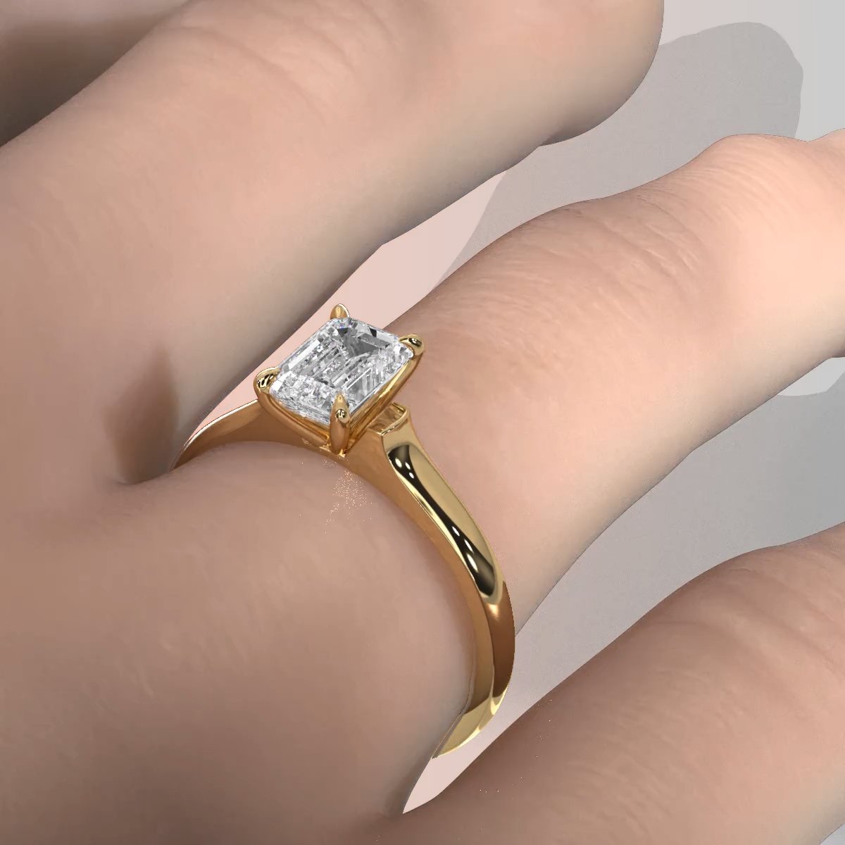 Lab Grown Diamond 4g Contour Dome Solitaire Engagement 3mm Ring IGI Certified 1.00 Ctw.