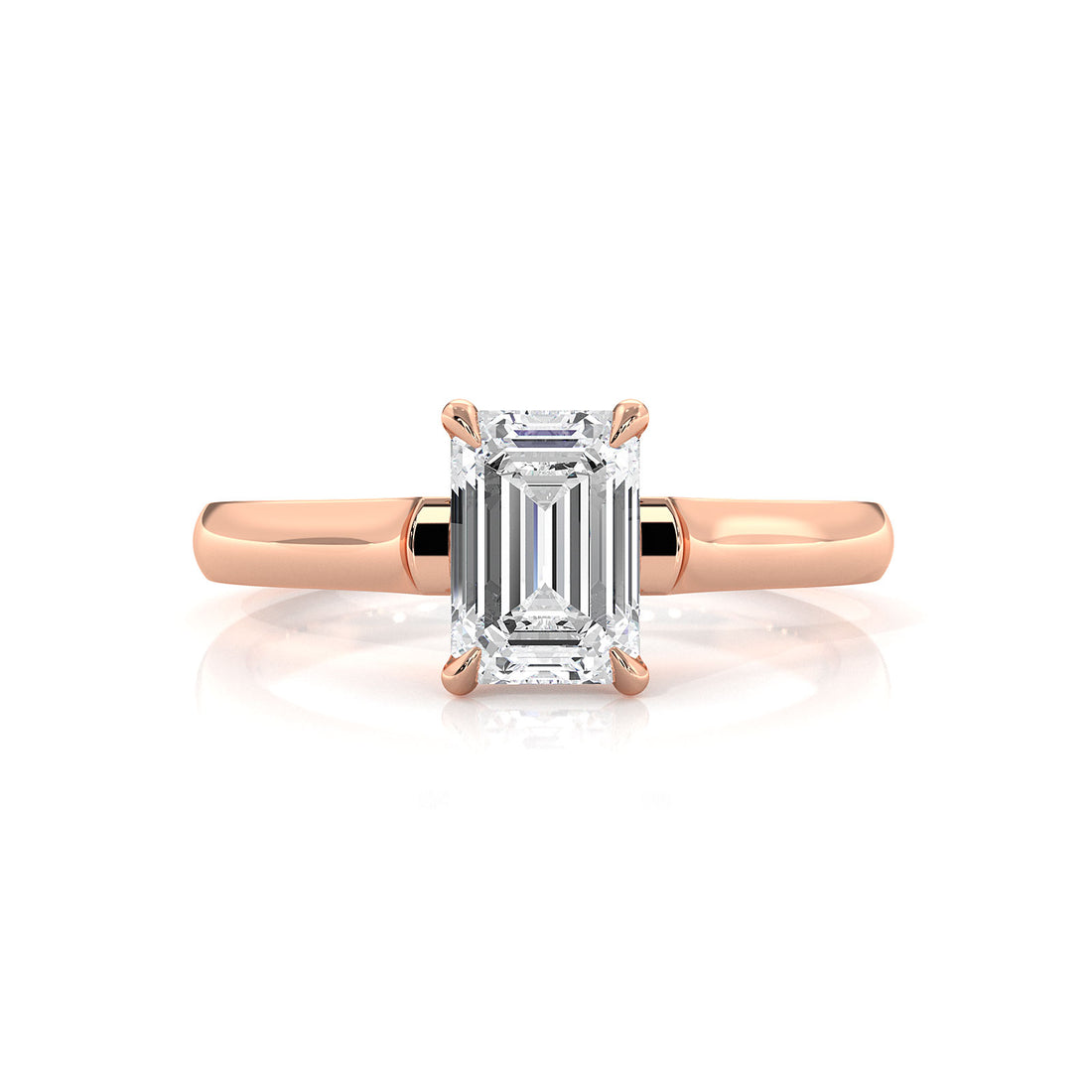 Lab Grown Diamond 4g Contour Dome Solitaire Engagement 3mm Ring IGI Certified 1.00 Ctw.