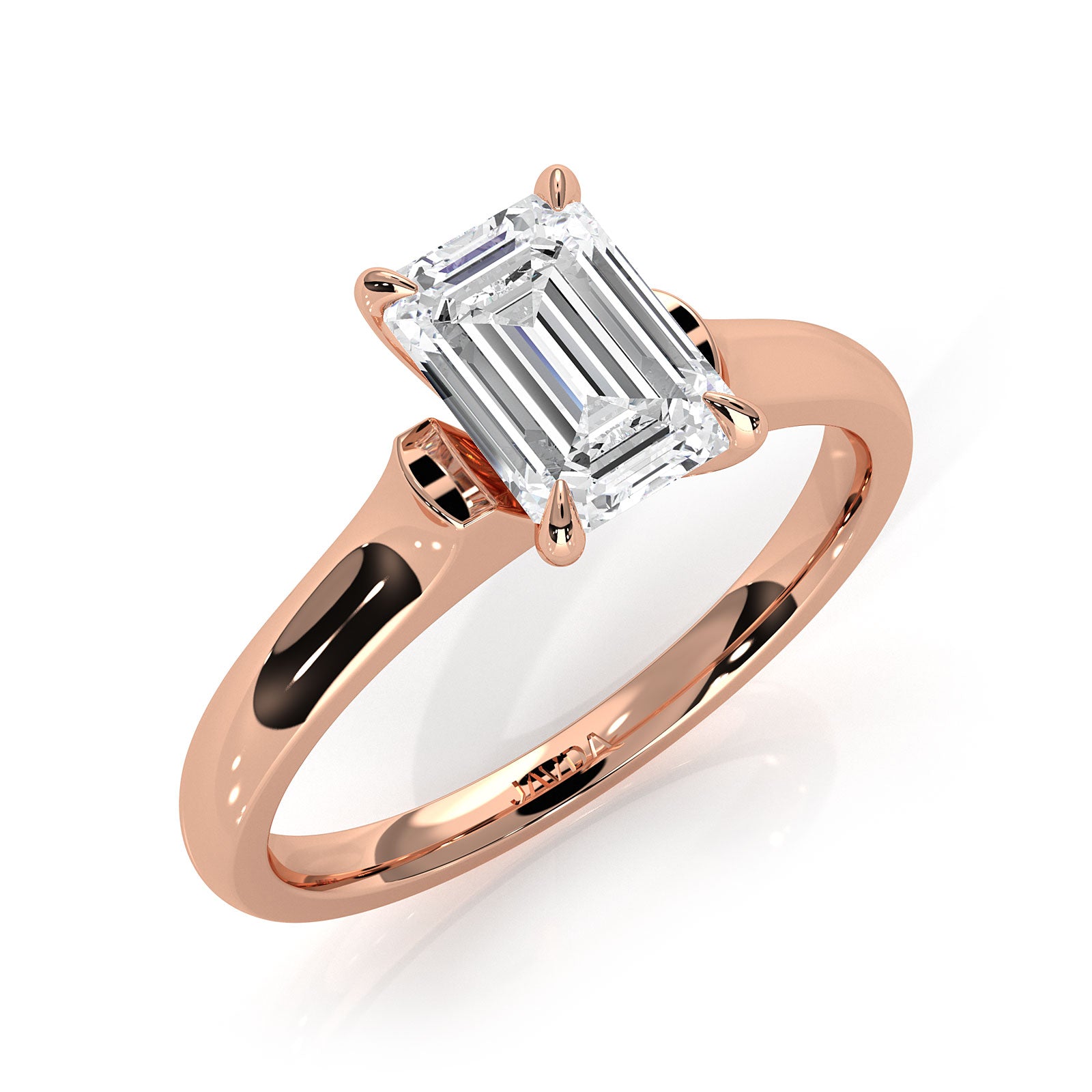 Lab Grown Diamond 4g Contour Dome Solitaire Engagement 3mm Ring IGI Certified 1.00 Ctw.