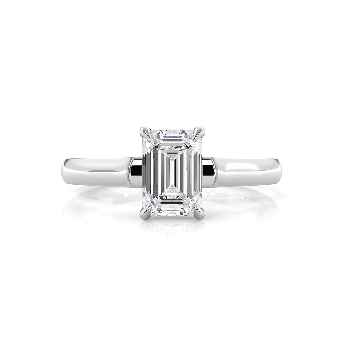 Lab Grown Diamond 4g Contour Dome Solitaire Engagement 3mm Ring IGI Certified 1.00 Ctw.