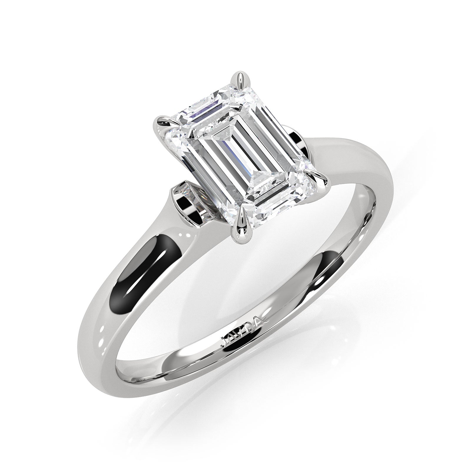 Lab Grown Diamond 4g Contour Dome Solitaire Engagement 3mm Ring IGI Certified 1.00 Ctw.