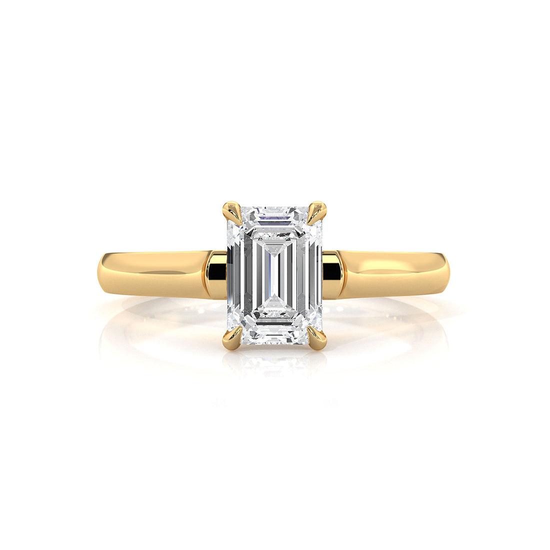 Lab Grown Diamond 4g Contour Dome Solitaire Engagement 3mm Ring IGI Certified 1.00 Ctw.