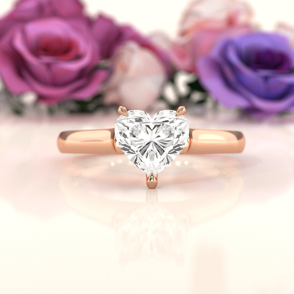 Lab Grown Diamond 4g Contour Dome Solitaire Engagement 3mm Ring IGI Certified 1.00 Ctw.