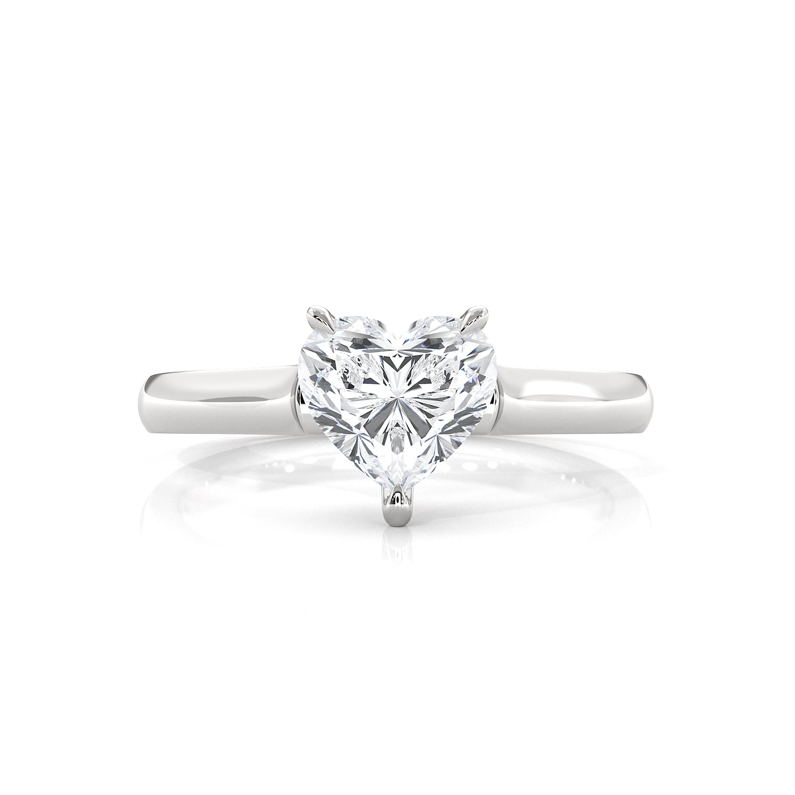 Lab Grown Diamond 4g Contour Dome Solitaire Engagement 3mm Ring IGI Certified 1.00 Ctw.