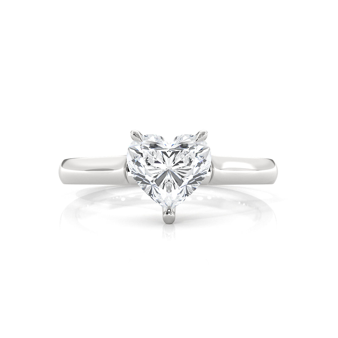 Lab Grown Diamond 4g Contour Dome Solitaire Engagement 3mm Ring IGI Certified 1.00 Ctw.
